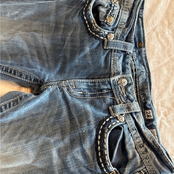 Miss Me Blue Boot Cut Jeans with Embellished Pockets - Picture 2 of 10